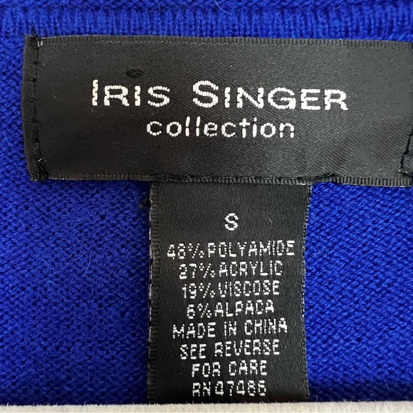 Iris Singer Royal Blue Alpaca Blend Pullover Sweater - Picture 9 of 10